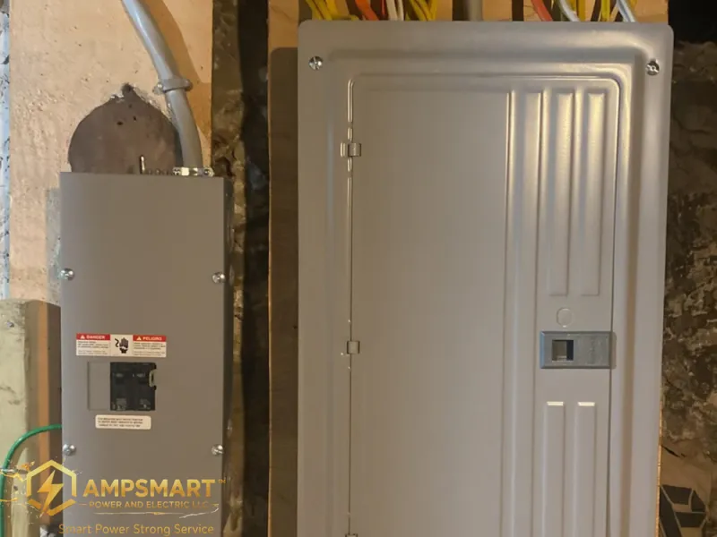 New electrical panel installed on a wall
