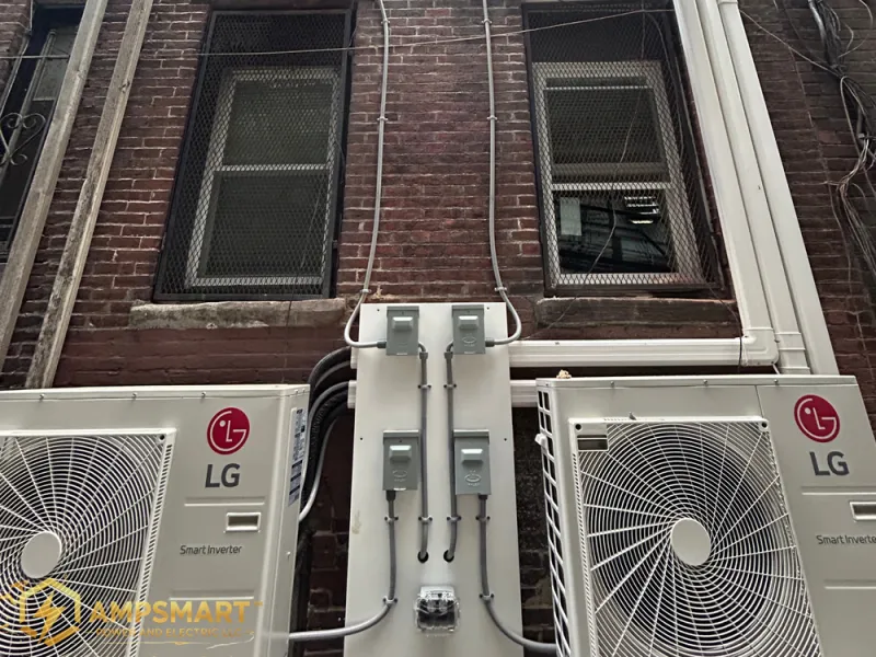 Mini split outdoor units with electrical disconnect